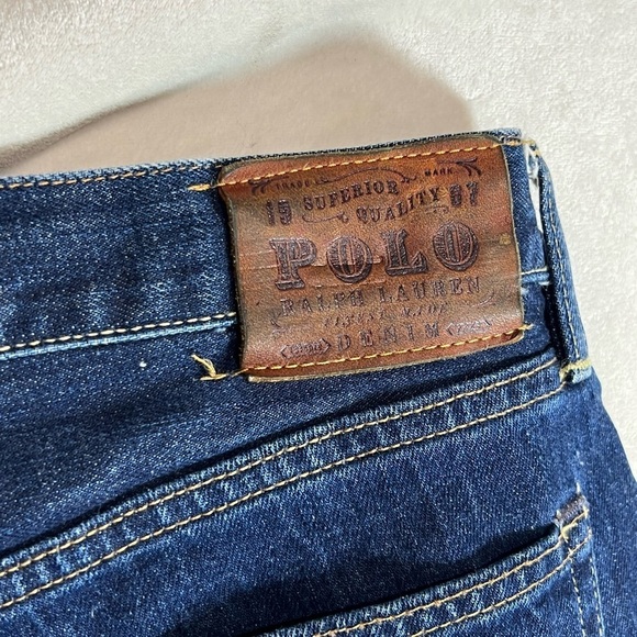 Polo Ralph Lauren 36W 33L Slim Fit Dark Wash Straight Cut Jeans Excellent Shape - Picture 7 of 10